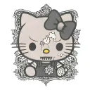 hello kitty black tattoo design idea