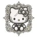 hello kitty black tattoo design idea