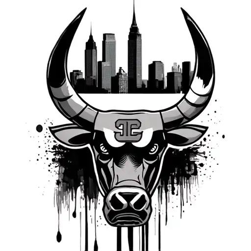 key, city , Chicago bulls , paint brush tattoo design idea