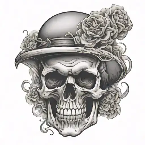 SKULL SMOKE FADE IN FADE OUT tattoo design idea