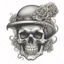 SKULL SMOKE FADE IN FADE OUT tattoo design idea