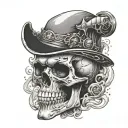SKULL SMOKE FADE IN FADE OUT tattoo design idea