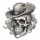 SKULL SMOKE FADE IN FADE OUT tattoo design idea