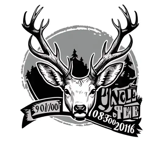 just  antlers that says uncle Steve with 09/06/1990-08/30/2016  tattoo design idea