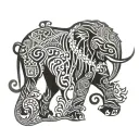 elephant lion mix tattoo design idea