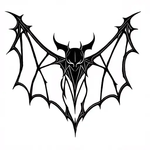 gothic bat with linework tattoo tattoo design idea