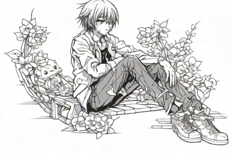 sitting alone tattoo design idea