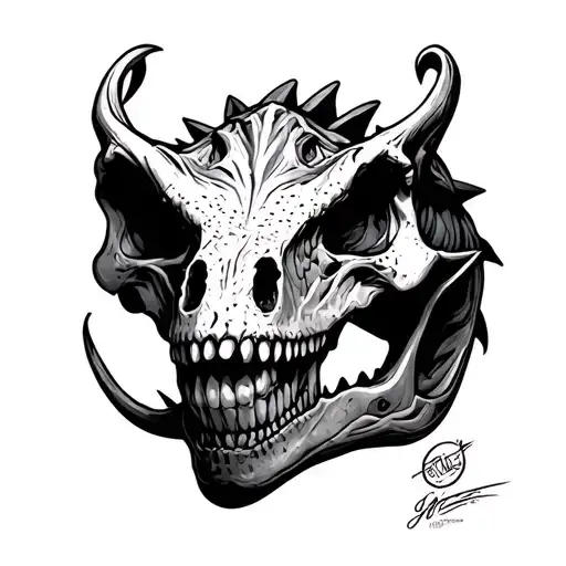 Dinosaur Skull tattoo design idea
