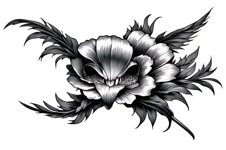 222 444 combine tattoo design idea