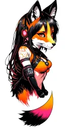 cyberpunk edgerunners, lucy, freedom, moon, courage, fox tattoo design idea