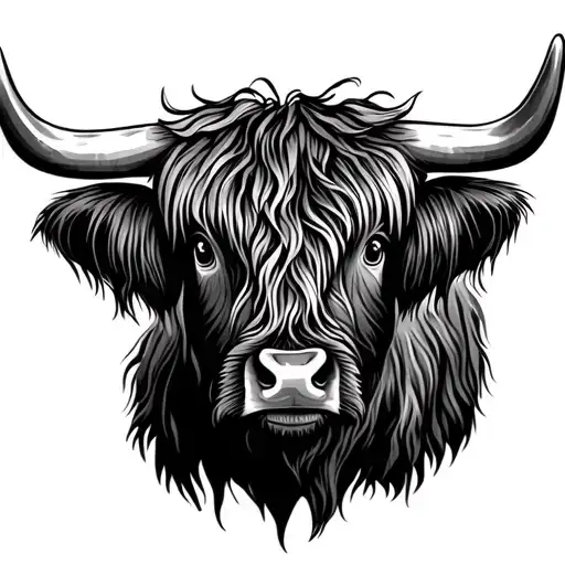 Highland Cow tattoo design idea