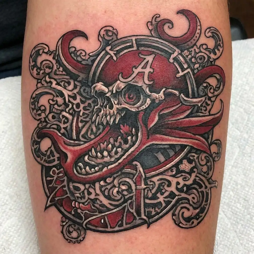Alabama crimson tide A coverup tattoo tattoo design idea