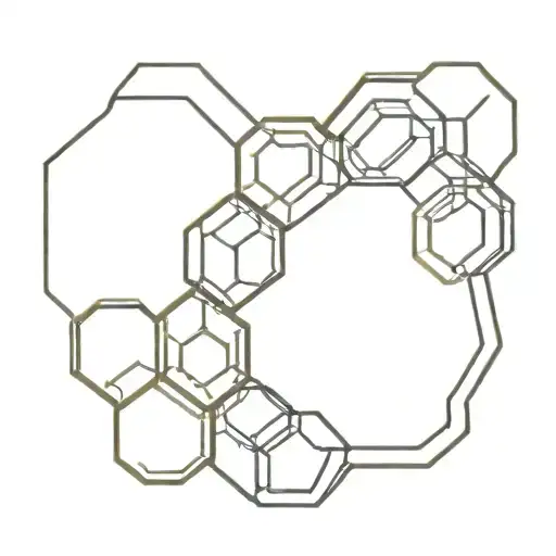 honeycomb blending to curved forms tattoo design idea