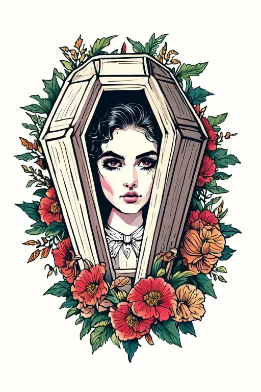 Upper arm tatoo based off the game "The coffin of Andy and Leyley" in the style of the game  tattoo design idea