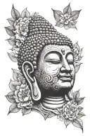 buddha face tattoo design idea