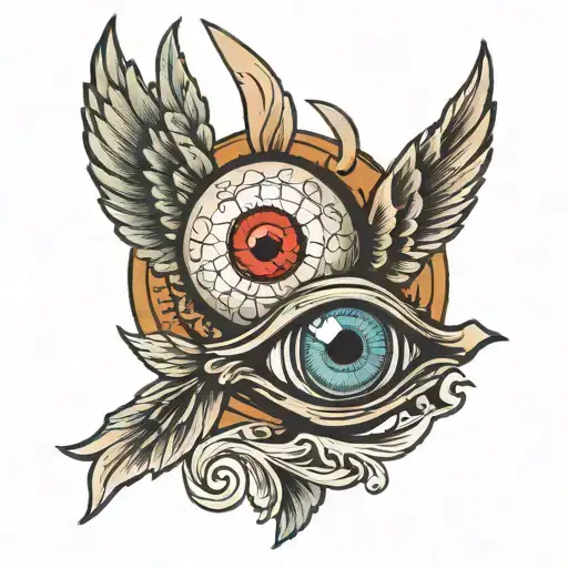 eyeball with wings  tattoo design idea