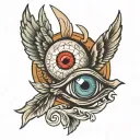 eyeball with wings  tattoo design idea
