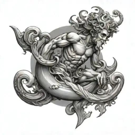 Good Neptune tattoo design idea