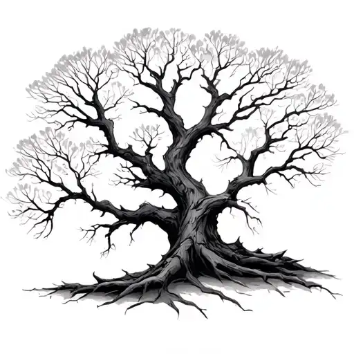 family broken tree branch representing strength tattoo design idea