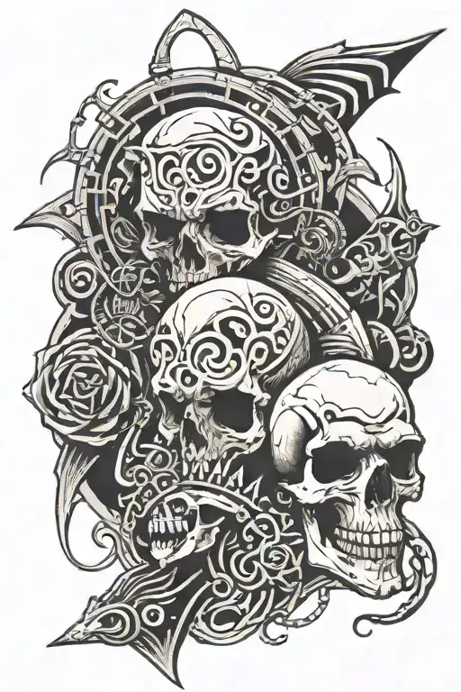 metal music, rammstien, caliban, hed pe, gemini syndrome tattoo design idea