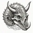 Triceratops Skull tattoo design idea