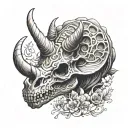 Triceratops Skull tattoo design idea