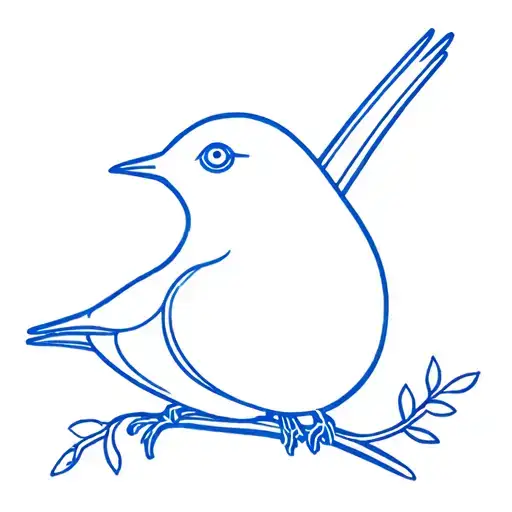 blue wren bird tattoo design idea