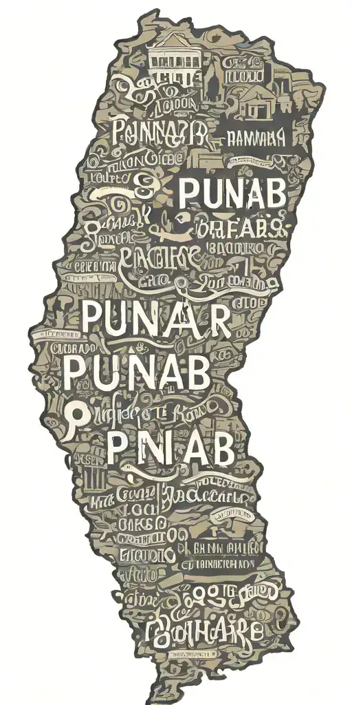punjab map with punjabj letters tattoo design idea