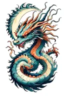 moon dragon tattoo design idea