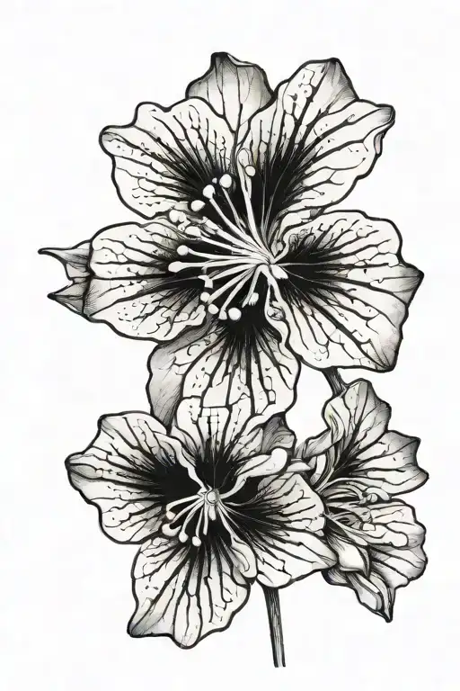 geranium flower with scorpius constellation tattoo design idea