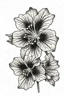 geranium flower with scorpius constellation tattoo design idea