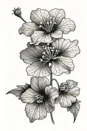 geranium flower with scorpius constellation tattoo design idea