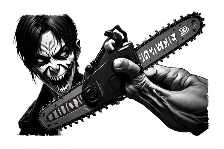 makima from chainsaw man staring menacingly tattoo design idea