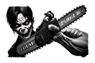 makima from chainsaw man staring menacingly tattoo design idea