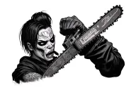 makima from chainsaw man staring menacingly tattoo design idea