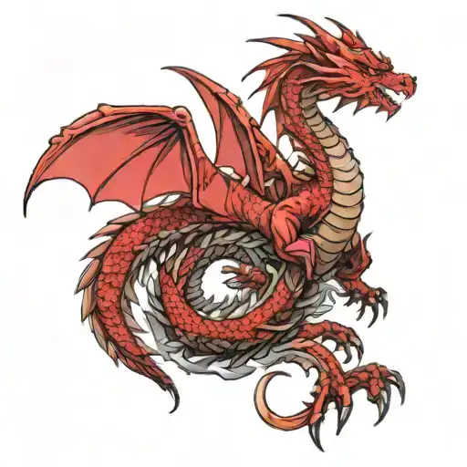 red dragon wrapped tattoo design idea