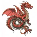 red dragon wrapped tattoo design idea