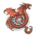 red dragon wrapped tattoo design idea