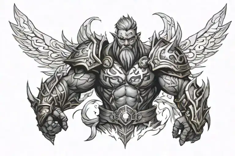 arcane league of legends vi back tattoo tattoo design idea