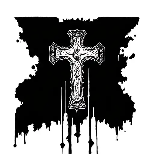 cross do right fear no man tattoo design idea