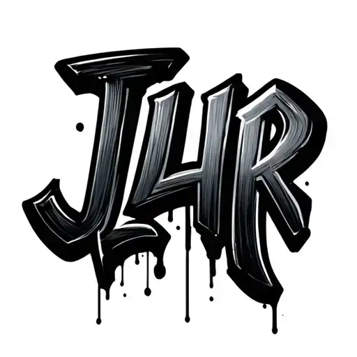 "JLHR" Graffiti spray paint tattoo design idea