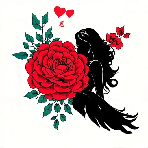 Tattoo that represents sexual strength, the love of her children, for his girlfriend. Japanese inspiration Mahorais tattoo design idea