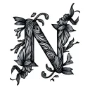 Cursive N tattoo design idea