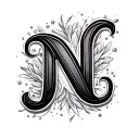 Cursive N tattoo design idea