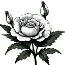 Carnation Snowdrop tattoo design idea