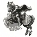 crusader knight tattoo design idea