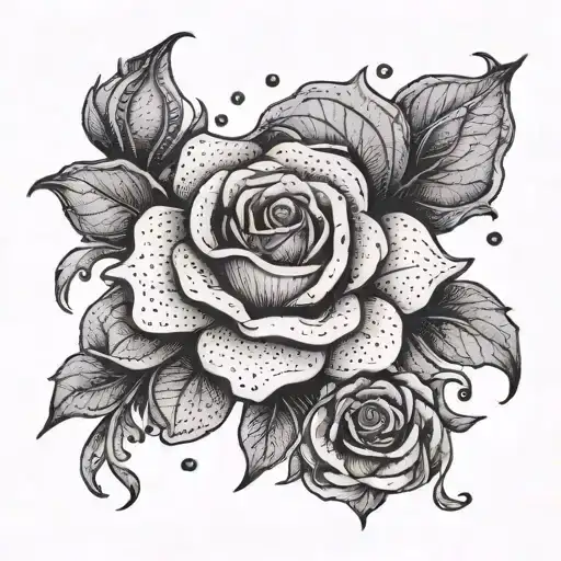 aquarius zodiac with dying black rose tattoo design idea