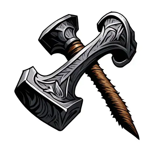 Thors Hammer tattoo design idea
