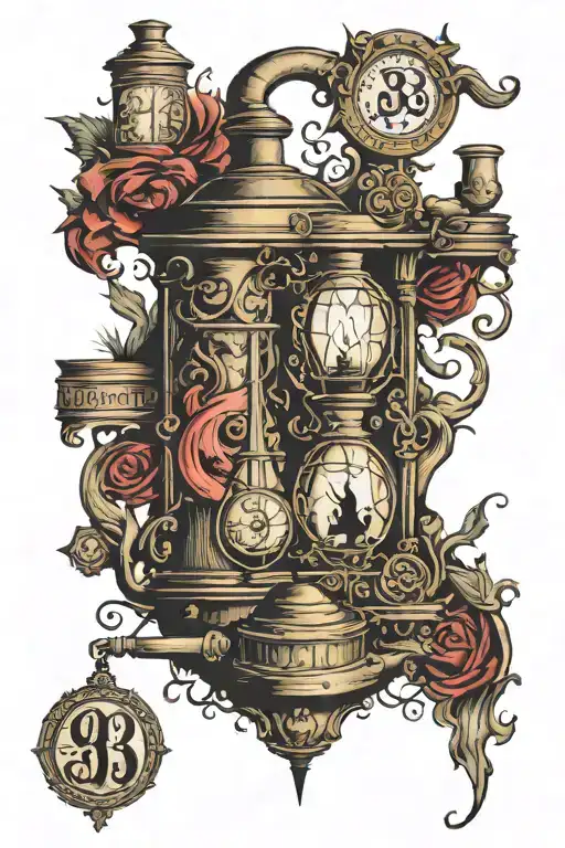 platform 9 3/4 and wand casting a spell tattoo design idea