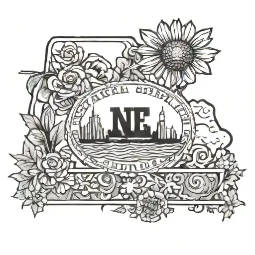Nebraska state outline with 402 tattoo design idea
